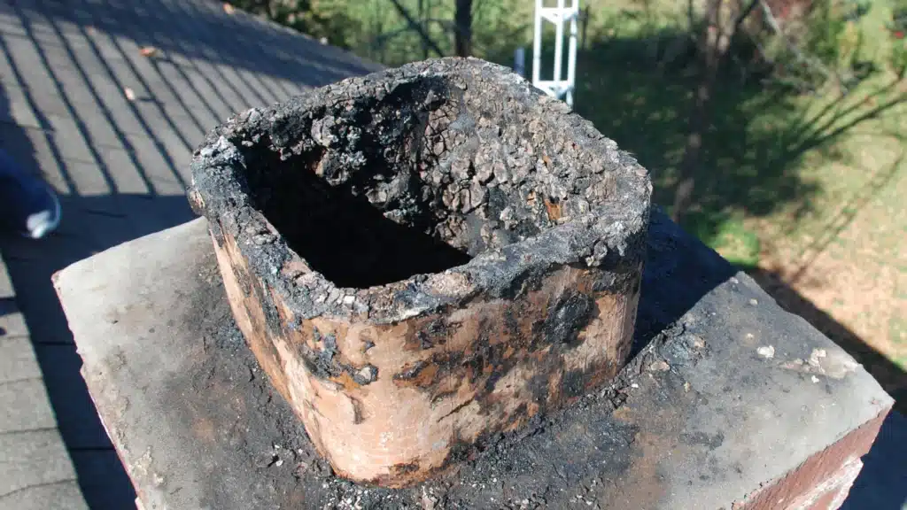 creosote buildup on chimney top