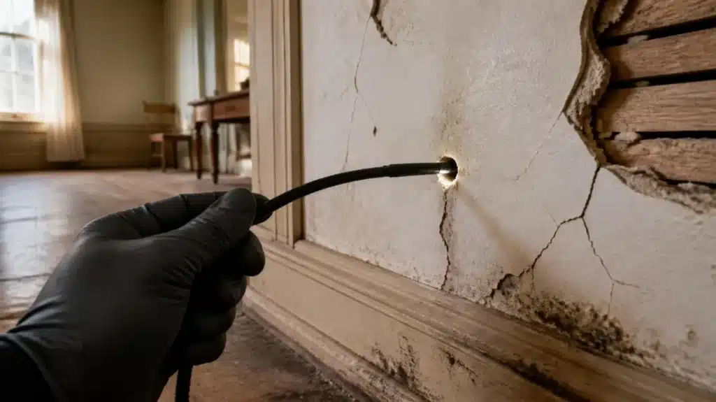 Historic Plaster Mold Fix via Borescope
